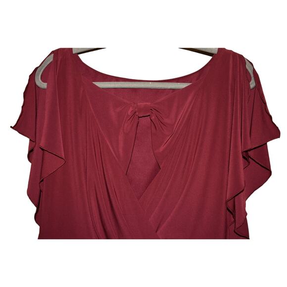 JESSICA‎ SIMPSON NEW $99 Peak-A-Boo Back Flutter Sleeve Blouson Dress Size 6 - Picture 3 of 4